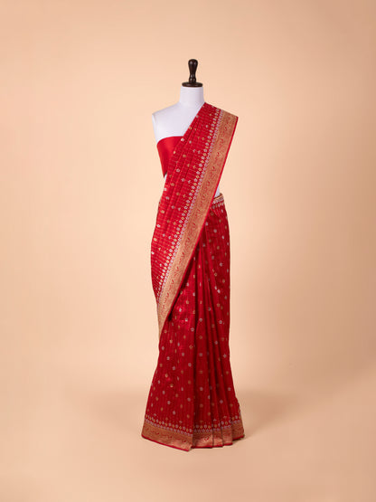 Handwoven Red Silk Saree