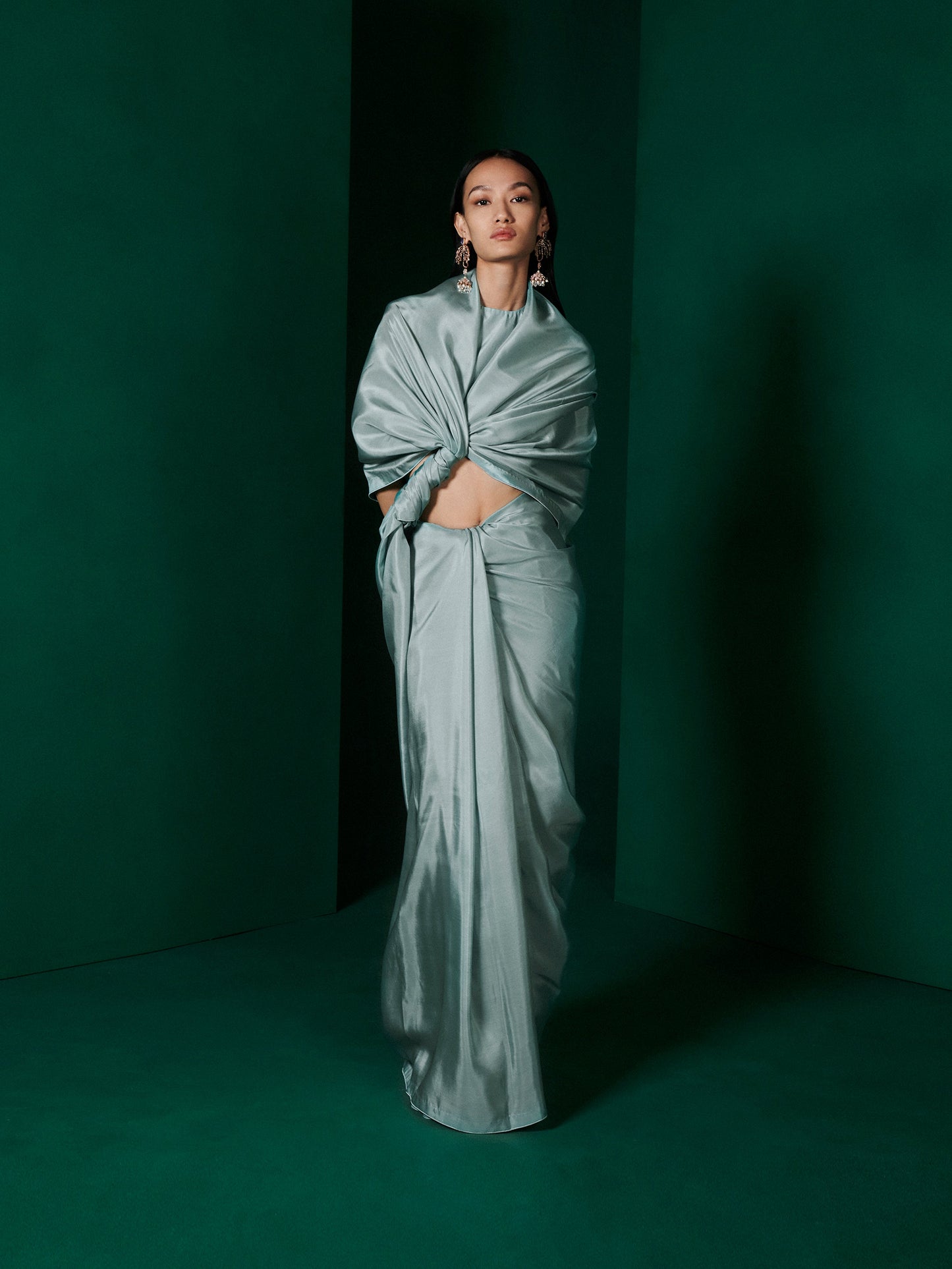 Handwoven Ice Blue Silk Saree