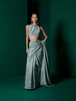 Handwoven Ice Blue Silk Saree