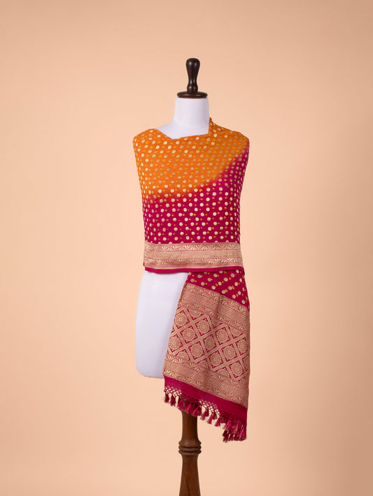 Handwoven Magenta Georgette Dupatta