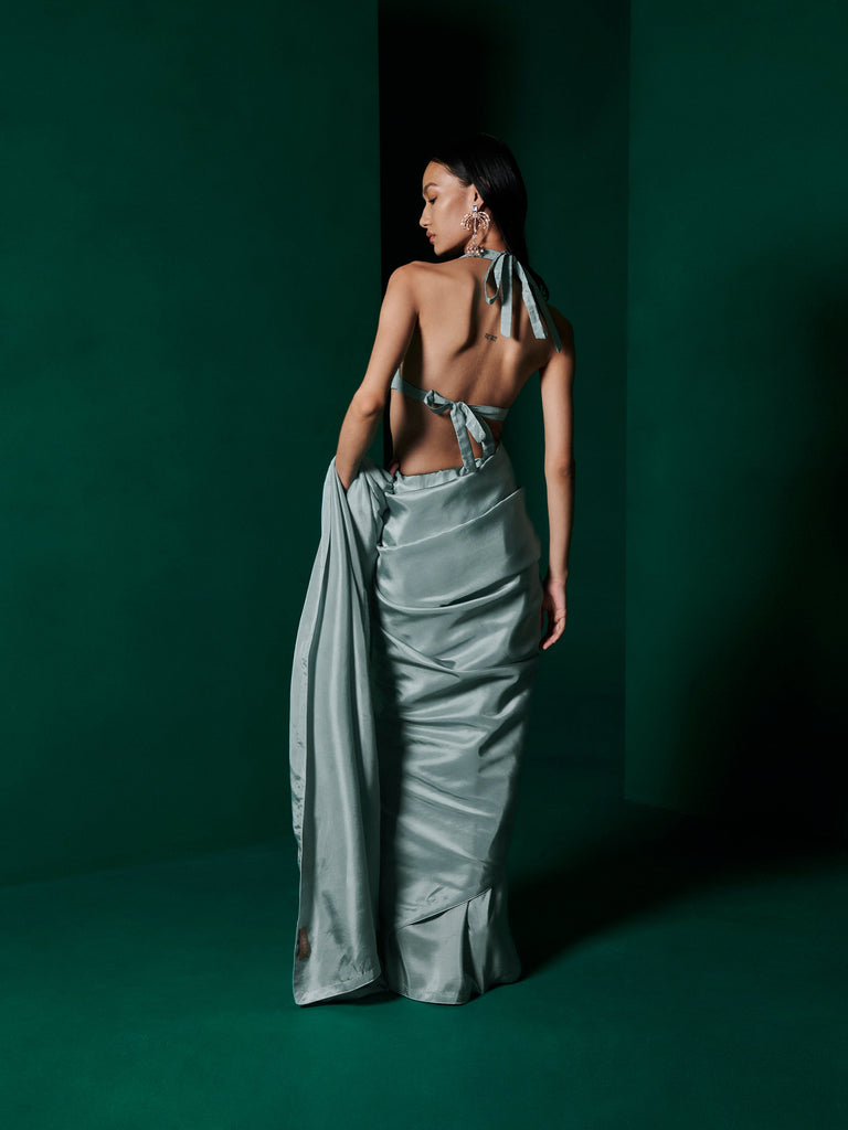 Handwoven Ice Blue Silk Saree