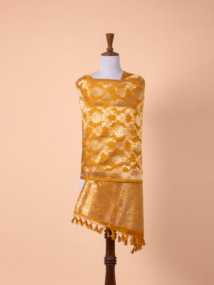 Handwoven Mustard Silk Dupatta