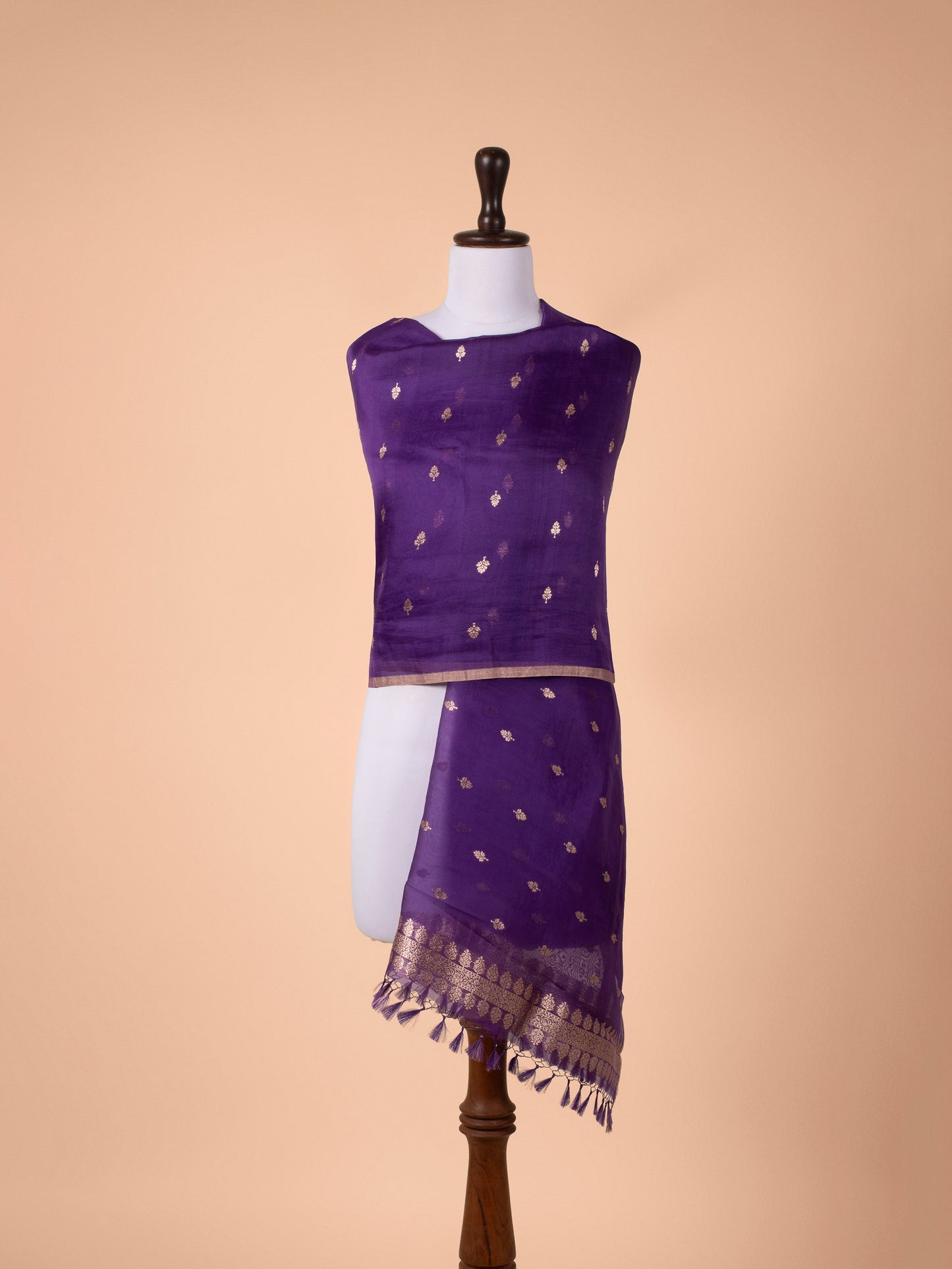 Handwoven Purple Silk Dupatta