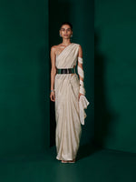 Handwoven Champagne Beige Silk Saree