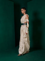 Handwoven Champagne Beige Silk Saree