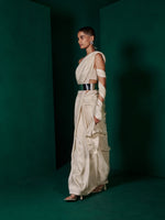 Handwoven Champagne Beige Silk Saree