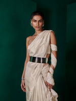 Handwoven Champagne Beige Silk Saree