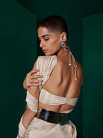 Handwoven Champagne Beige Silk Saree