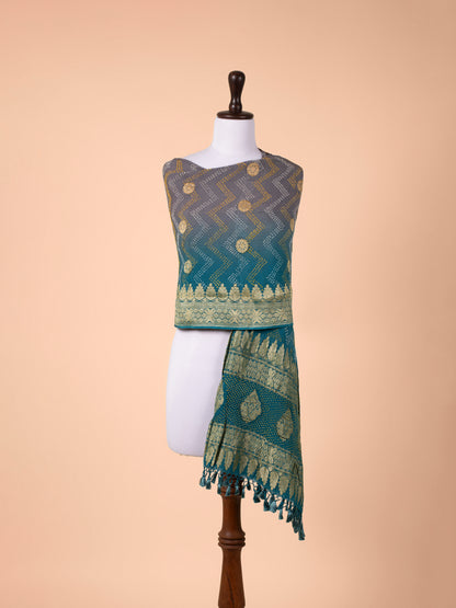 Handwoven Blue Georgette Dupatta