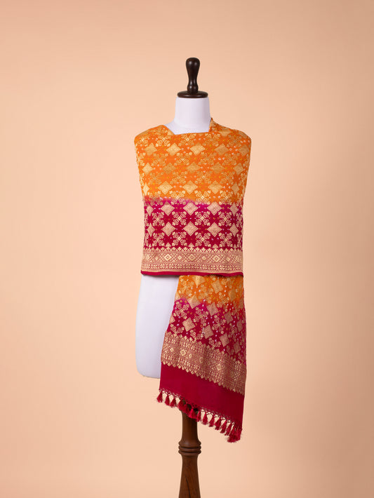 Handwoven Mustard Georgette Dupatta