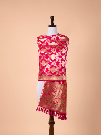 Handwoven Rani Pink Silk Dupatta