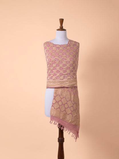 Handwoven Pink Georgette Dupatta