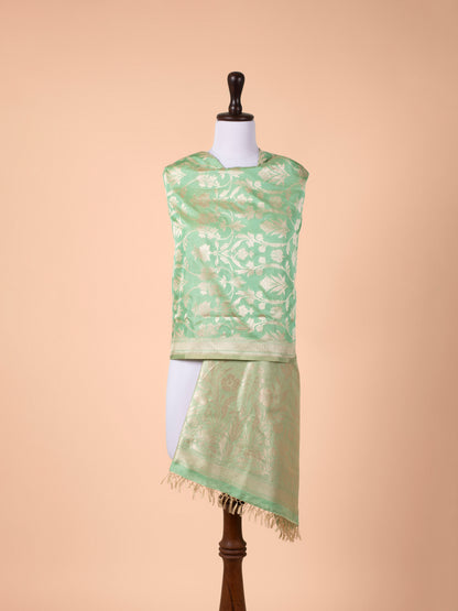 Handwoven Green Silk Dupatta