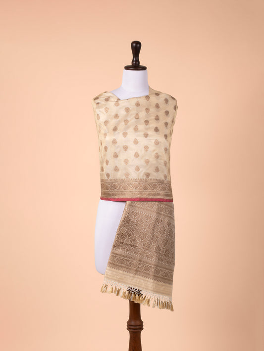 Handwoven Cream Silk Dupatta