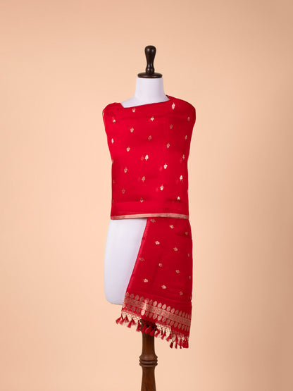 Handwoven Red Organza Dupatta