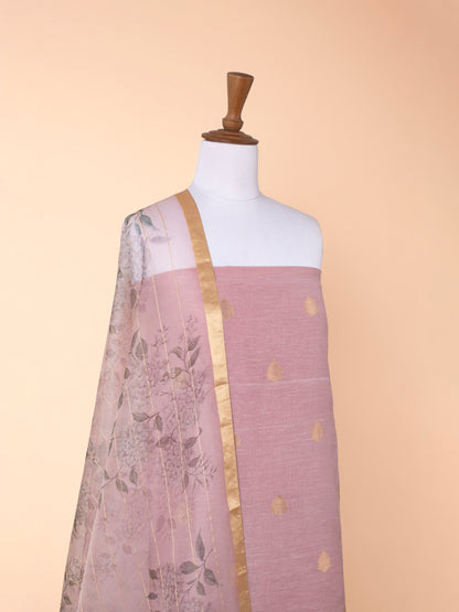 Handwoven Mauve Linen  Suit  Piece