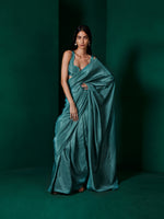 Handwoven Teal Blue Silk Saree