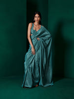 Handwoven Teal Blue Silk Saree