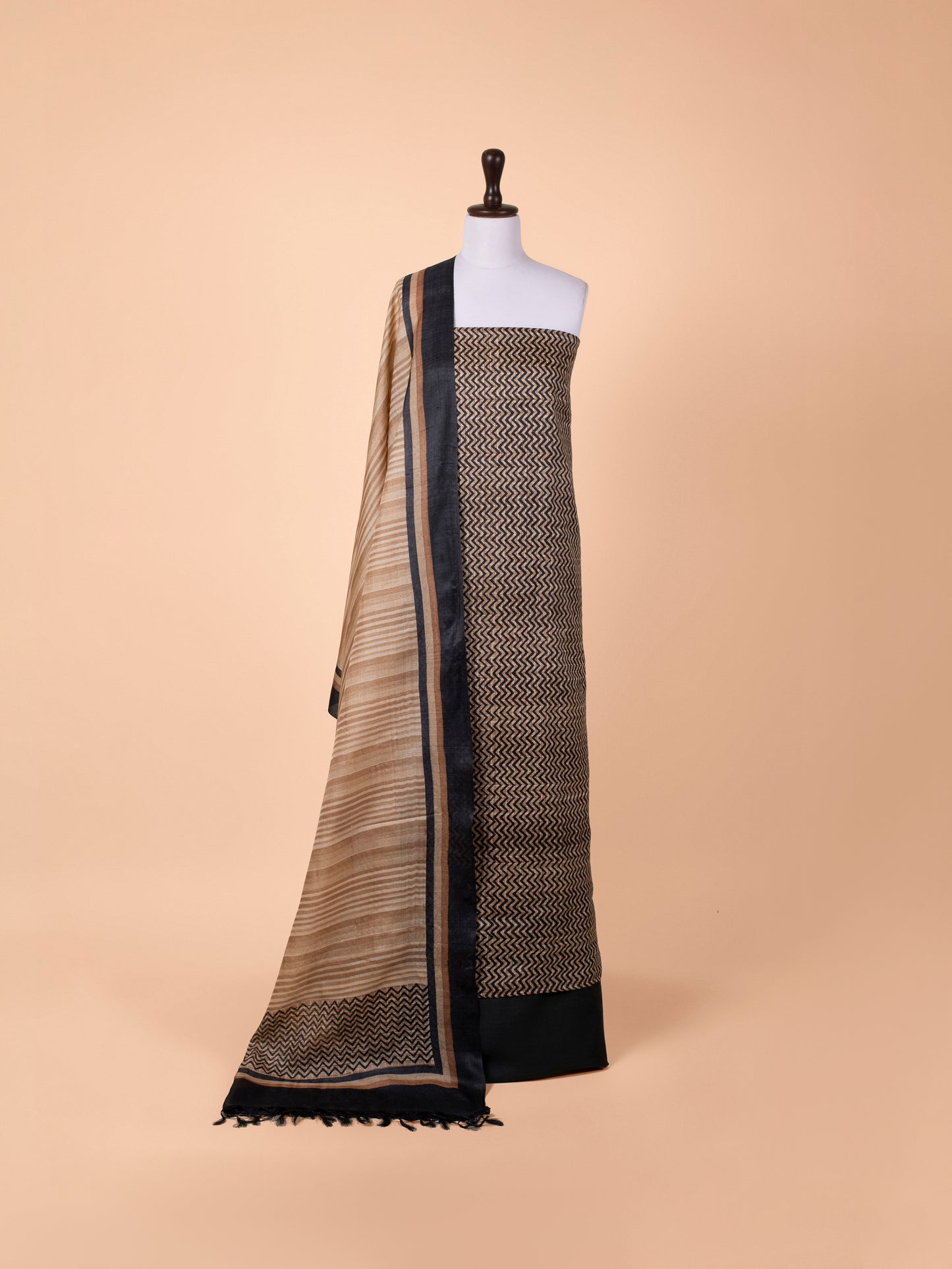 Handwoven Black Tussar Suit  Piece