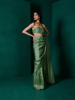 Handwoven Forest Green Silk Saree