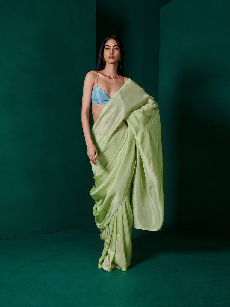 Handwoven Sage Green Silk Saree