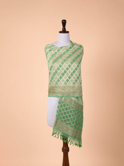 Handwoven Green Georgette Dupatta