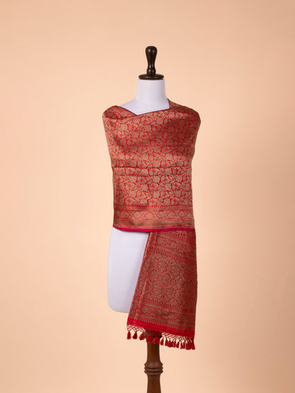 Handwoven Red Silk Dupatta