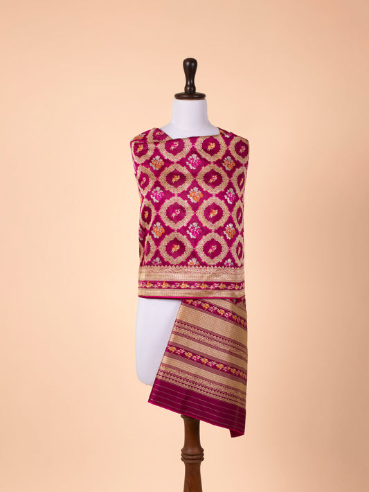 Handwoven Magenta Silk Dupatta