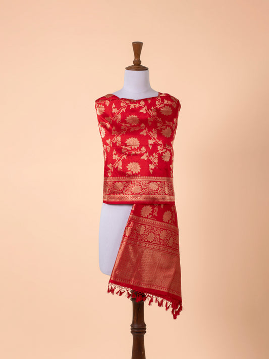 Handwoven Red Silk Dupatta