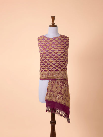 Handwoven Wine Georgette Dupatta