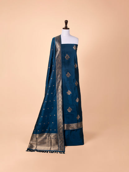 Handwoven Blue Silk Suit Piece