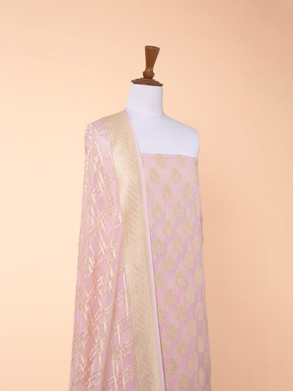 Handwoven Pink Georgette Suit Piece