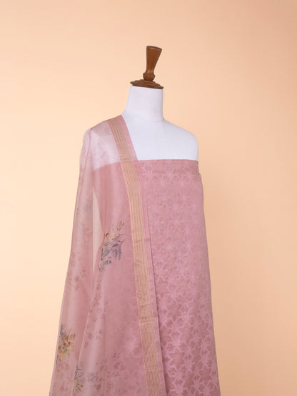 Handwoven Pink Cotton Suit Piece