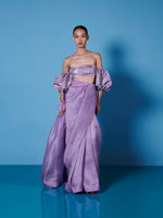 Handwoven Orchid Violet Organza Saree