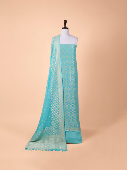 Handwoven Sea Green Georgette Suit Piece