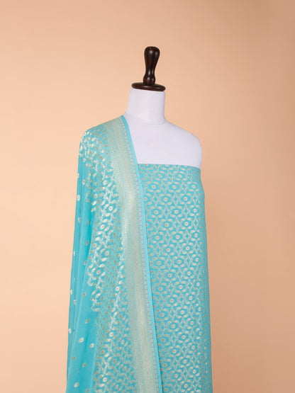 Handwoven Sea Green Georgette Suit Piece