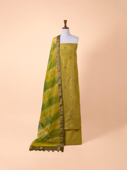 Handwoven Green Tussar Suit Piece