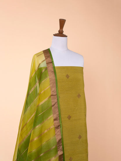 Handwoven Green Tussar Suit Piece