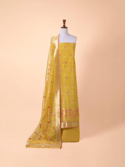 Handwoven Mustard Silk Suit Piece