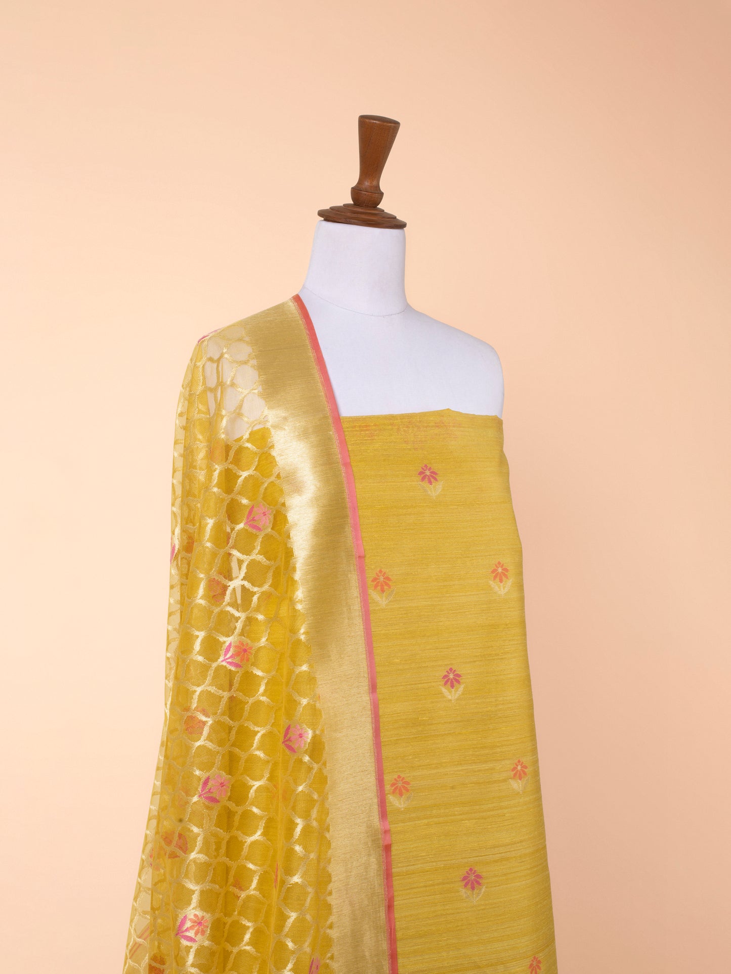 Handwoven Mustard Silk Suit Piece