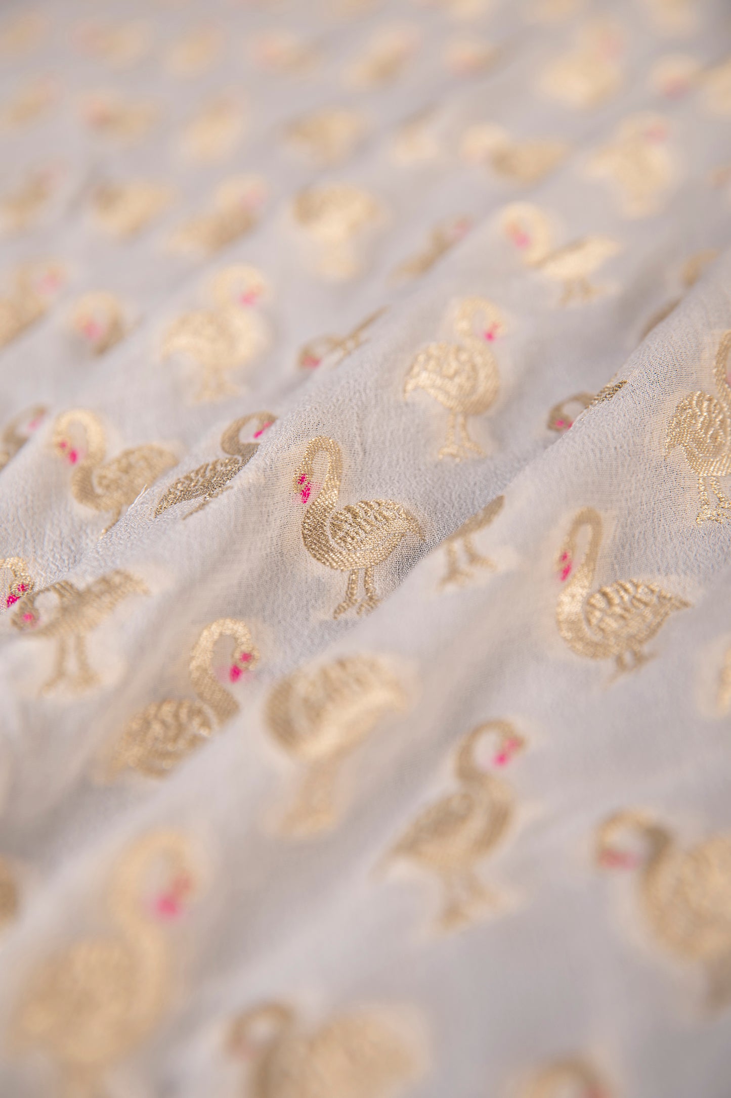 Handwoven White Georgette Fabric