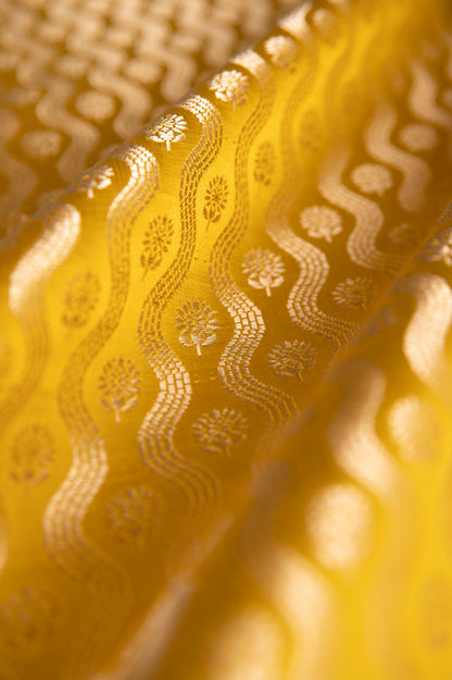Handwoven Mustard Silk Fabric