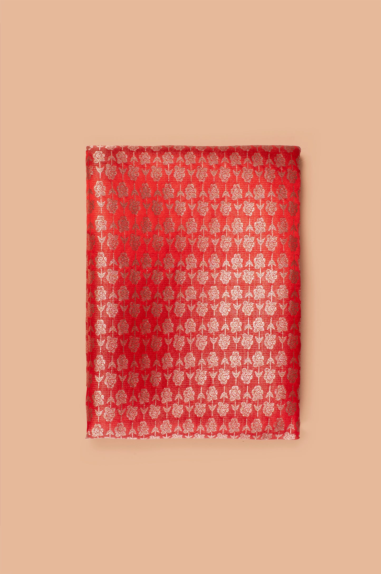 Handwoven Red Satin Silk Fabric