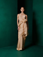 Handwoven Latte Beige Organza Saree