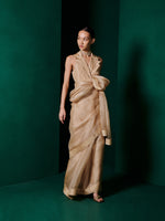 Handwoven Latte Beige Organza Saree