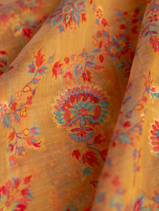 Handwoven Mustard Cotton Tussar Fabric