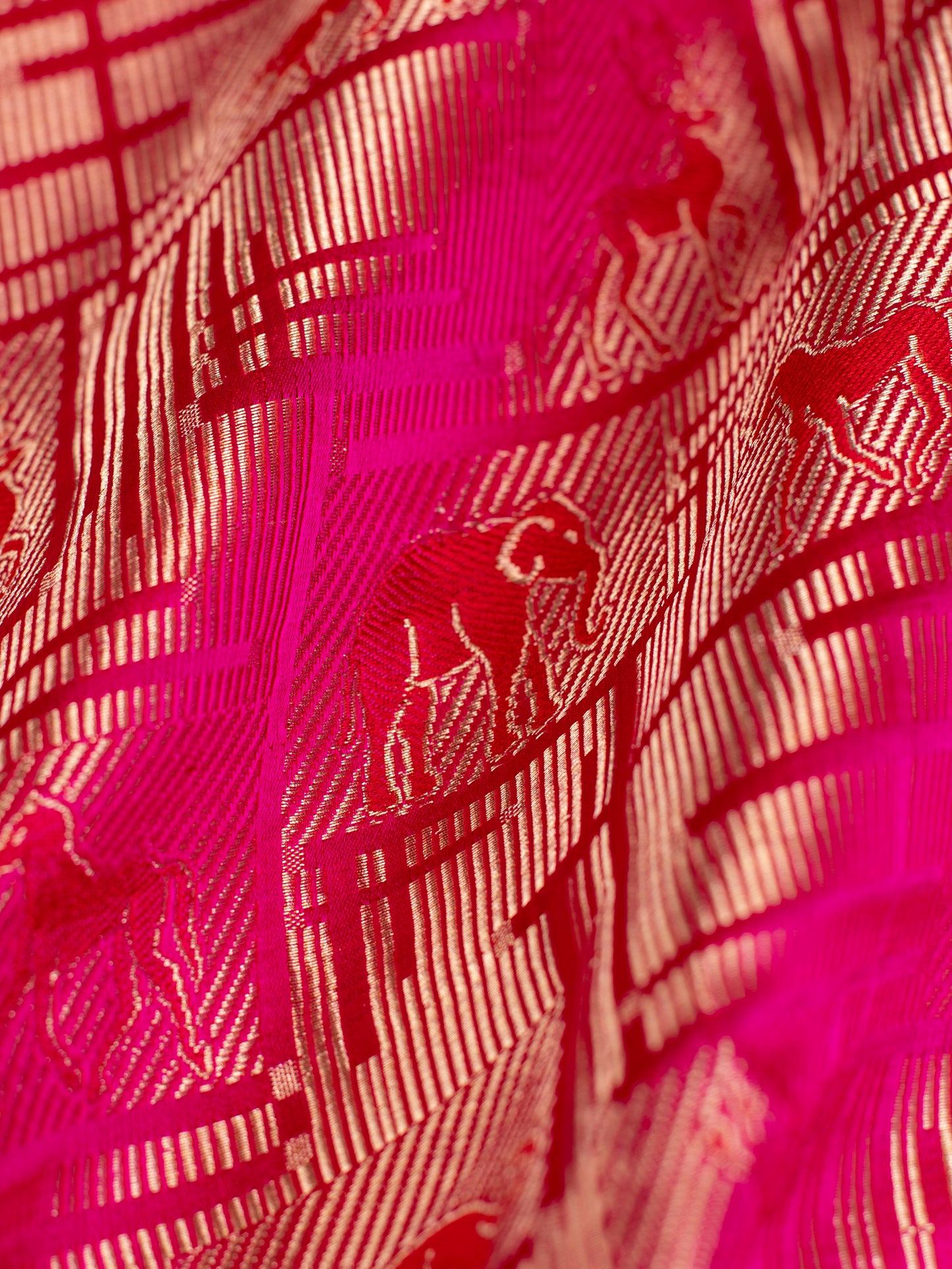 Handwoven Rani Pink Silk Fabric