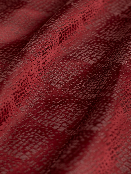 Handwoven Garnet Satin Silk Fabric