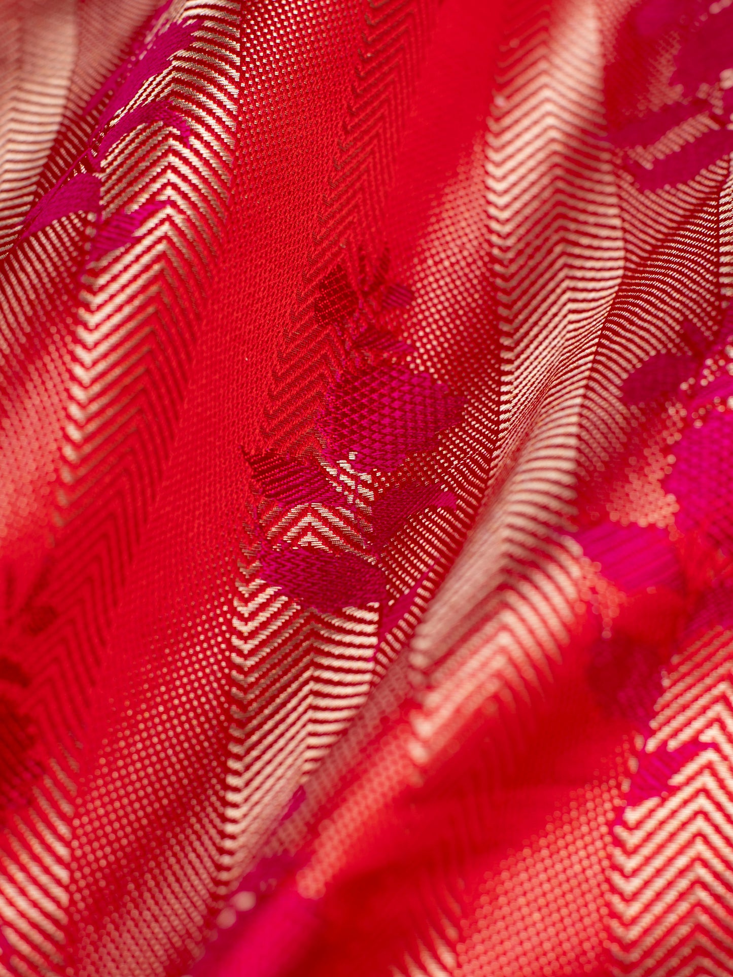 Handwoven Red Silk Fabric