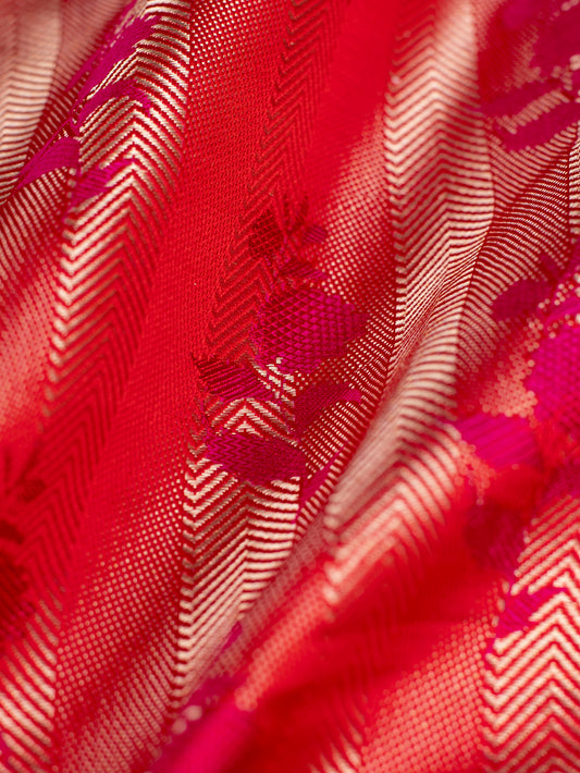 Handwoven Red Silk Fabric